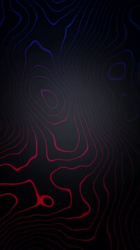 Neon topographic contour lines flowing seamless loop background