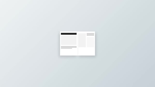 Open magazine mockup featuring turning pages and clean editorial layout design template