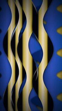 Metallic golden ribbons undulating seamless loop motion background