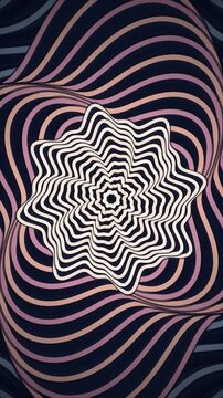 Op art optical illusion starburst pulsing seamless loop animation