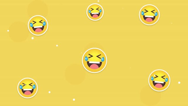 Fun Animated Laughing Emoji Background Pattern