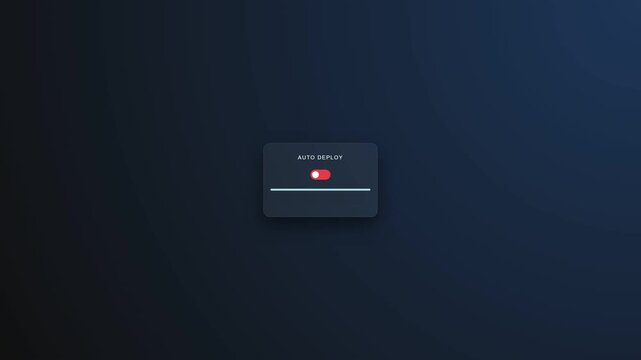 Artificial intelligence user interface dialogue box with toggle switch and loading progress bar animation