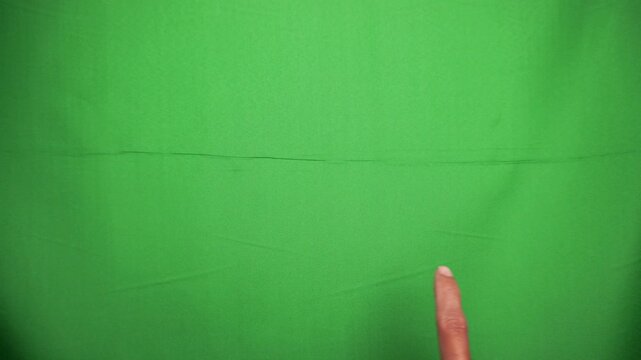 Hand Drawing Virtual Square Box Shape with Index Finger in Air on Green Screen Chroma Key