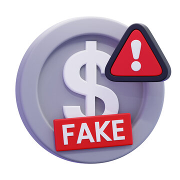 3D Fake Money and Financial Fraud Illustration