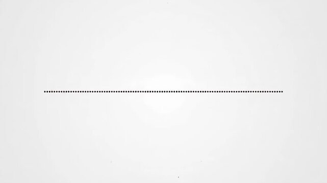 Abstract graph pulse pattern with rhythmic dotted line and symmetrical peaks on white background, minimal digital rhythm, clean waveform composition for modern data visualization design