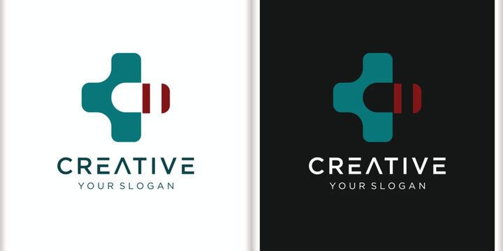 Modern Medical Cross Capsule Logo Vector Template Featuring Pill Symbol Concept for Pharmacy, Healthcare, Clinic, Hospital, and Pharmaceutical Business.