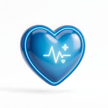 Blue Anatomical Human Heart Medical 3D Illustration