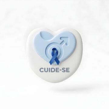 Heart shaped male health awareness badge