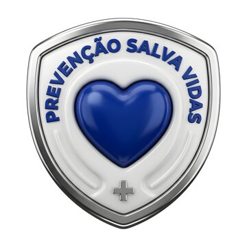 Medical prevention heart shield silver emblem
