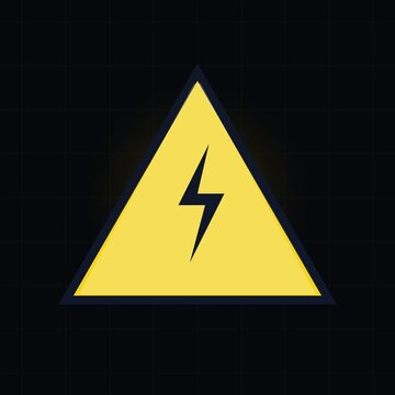 High Voltage Warning Sign with Animated Electric Lightning Bolt Bold Vector Motion Graphics Loop