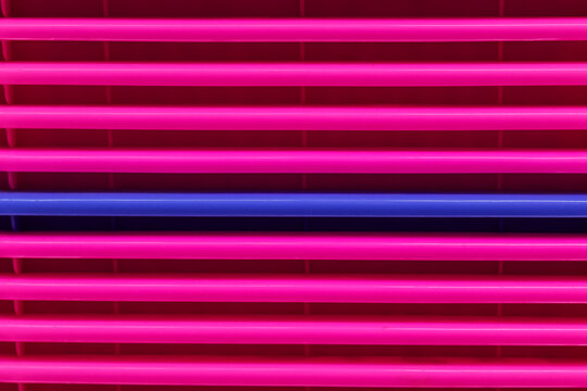 Horizontal Pink Plastic Slats with a Single Blue Line