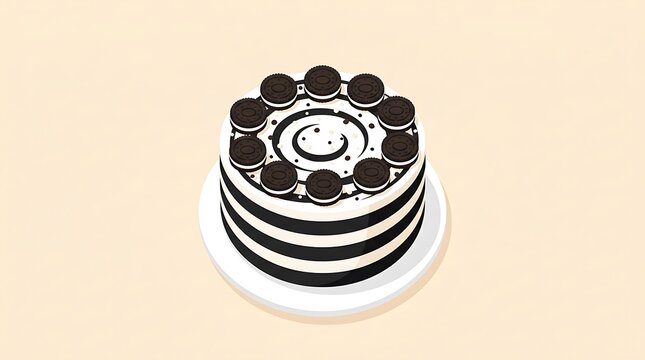 Oreo Cookies and Cream Layer Cake Vector