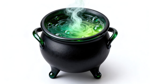 Toxic witch cauldron., halloween holiday festive image design