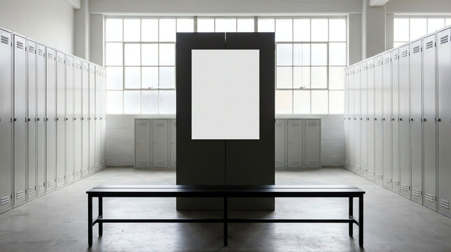 locker room interior with empty frame (1)