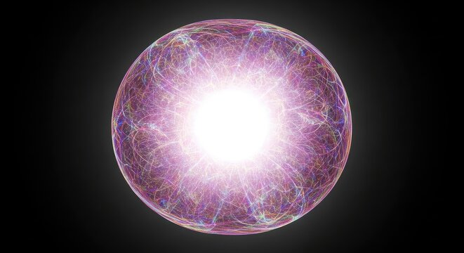 Mysterious monochrome energy field surrounds a central core, illustrating the concept of an aura being completely suppressed and undetectable, mystery, energetic field, nullification