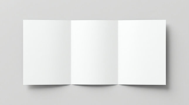 Blank half fold brochure template for mock up and presentation design. 3d render illustration (2)