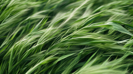 Fototapeta premium green ears close up swaying in the wind