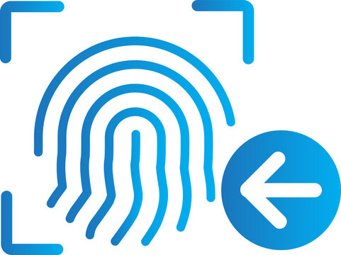 Fingerprint Biometric Logout Icon with Left Arrow