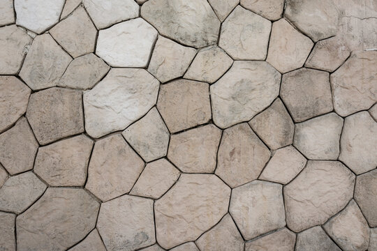 Irregular Polygon Shaped Stone Tile Pavement &ndash; Gray Natural Rock Mosaic Texture Background