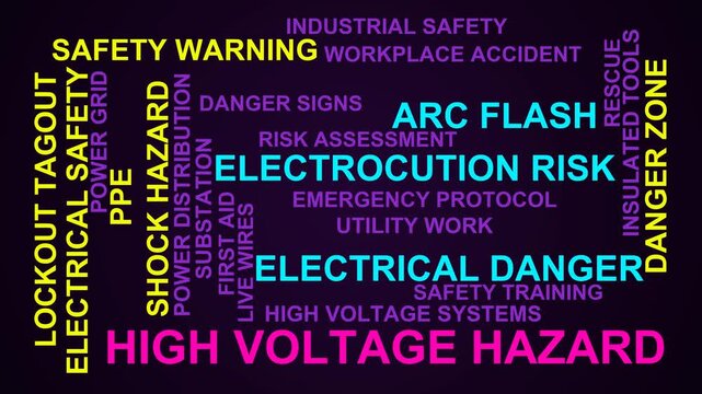 High Voltage Hazard Word Cloud