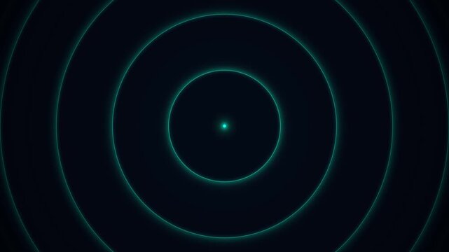 Glowing cyan concentric circles forming an abstract grid pattern