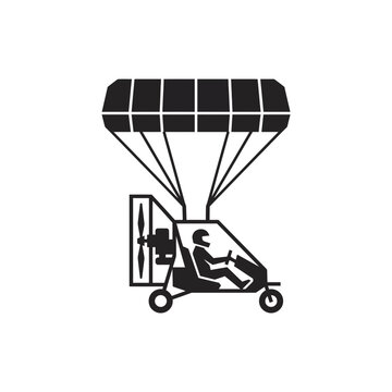 Ultralight Aircraft Pilot Flying Isolated