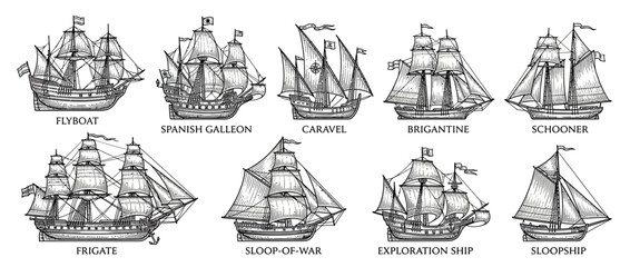 Vintage Sailing Ship Collection © gole