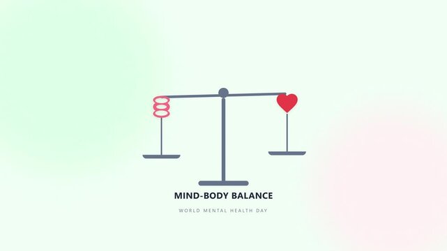 Animated Mind and Heart Balance Scale for Mental Health Awareness