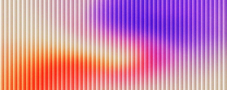 Modern abstract background with vibrant purple and orange gradient colors, textured vertical lines creating a ribbed surface effect, colorful geometric pattern with soft light transitions, art.