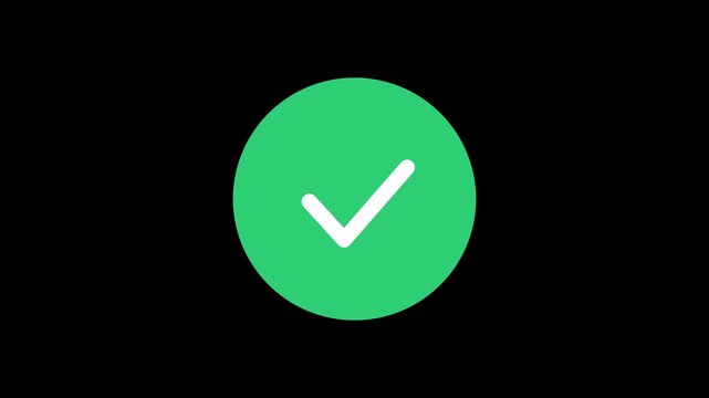 Animated Green Checkmark Success UI on Transparent Background