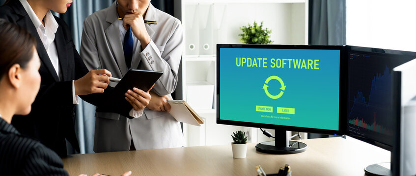Software update on computer for brisk version of device software upgrade