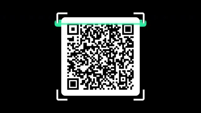 QR Code Scanning Animation UI on Transparent Background