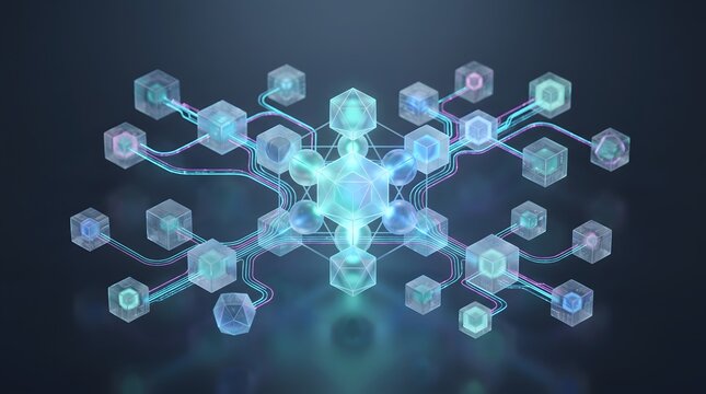 Abstract Blockchain Network Technology Visualization