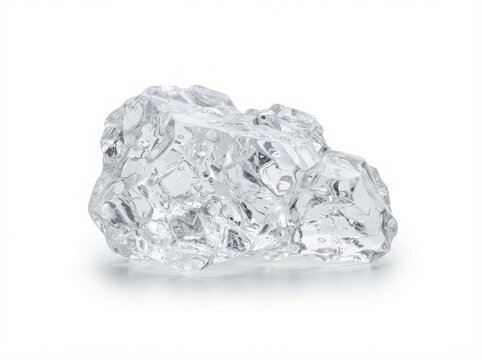 Transparent crystal rock mineral piece isolated on white background with transparent gemstone gleaming sparkling background isolated material substance formation treasure valuable precious