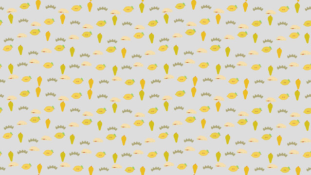 Seamless pattern of lemons, ice cream cones, and sandwiches