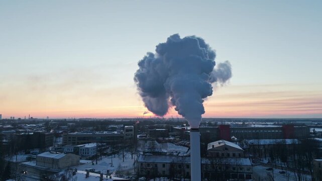 Dense vapor over industrial Riga reveals intense winter district heating demand