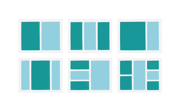 Website layout grid wireframe templates teal and light blue box collection