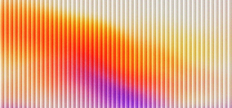 Abstract ribbed texture background with vibrant orange and purple color gradient, modern vertical line pattern for digital design, colorful corrugated surface for creative presentation backdrop.