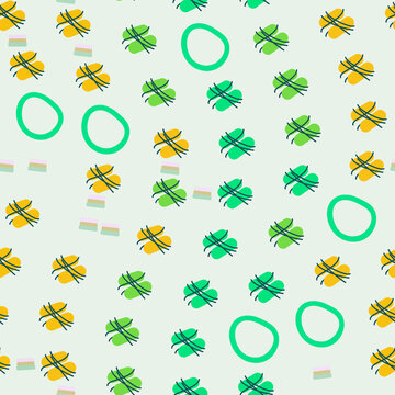 Abstract pattern with clover shapes and circles