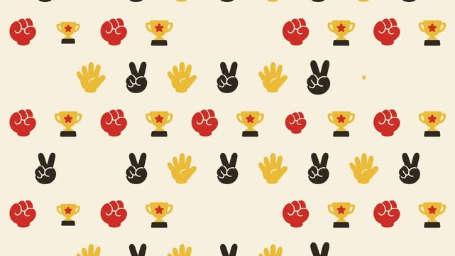 楽しいじゃんけんトロフィーのループアニメーション背景