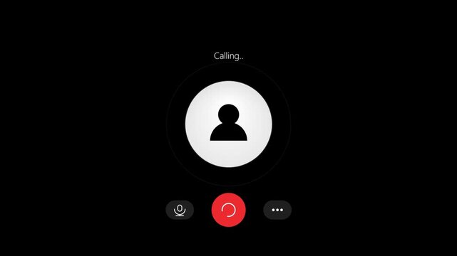 Smartphone Screen Displaying a Video Call Interface with Calling Status