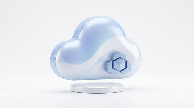 3D cloud computing network infrastructure concept vector illustration