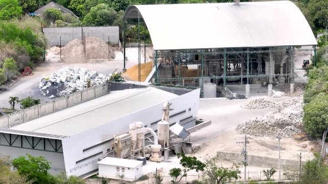 Tello Oil Field Industrial Energy Infrastructure in Colombia. Establishing Shot. Aerial View.