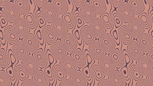 Abstract geometric pattern with concentric circles and ovals in pink tones