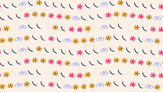 Pattern of Eyelashes and Abstract Shapes