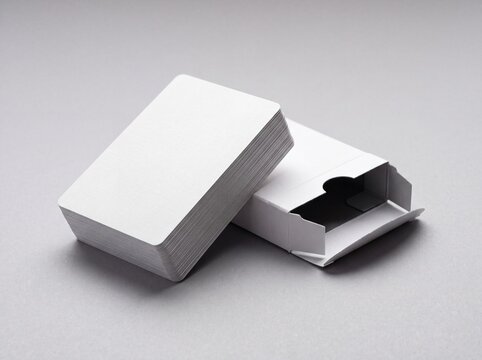 Blank White Playing Cards and Tuck Box Mockup