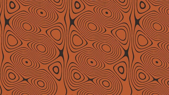 Seamless abstract pattern with concentric circles on orange background
