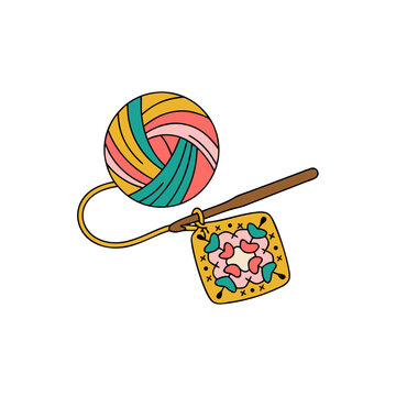 Colorful Crochet Crafts and Handmade Granny Square Artwork