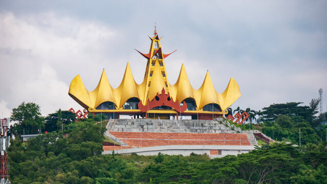 Siger Tower, an Iconic Landmark in Lampung Province, Indonesia