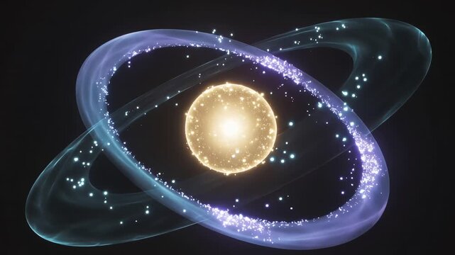 Electron Cloud Orbitals Glow Pulse Seamless Loop